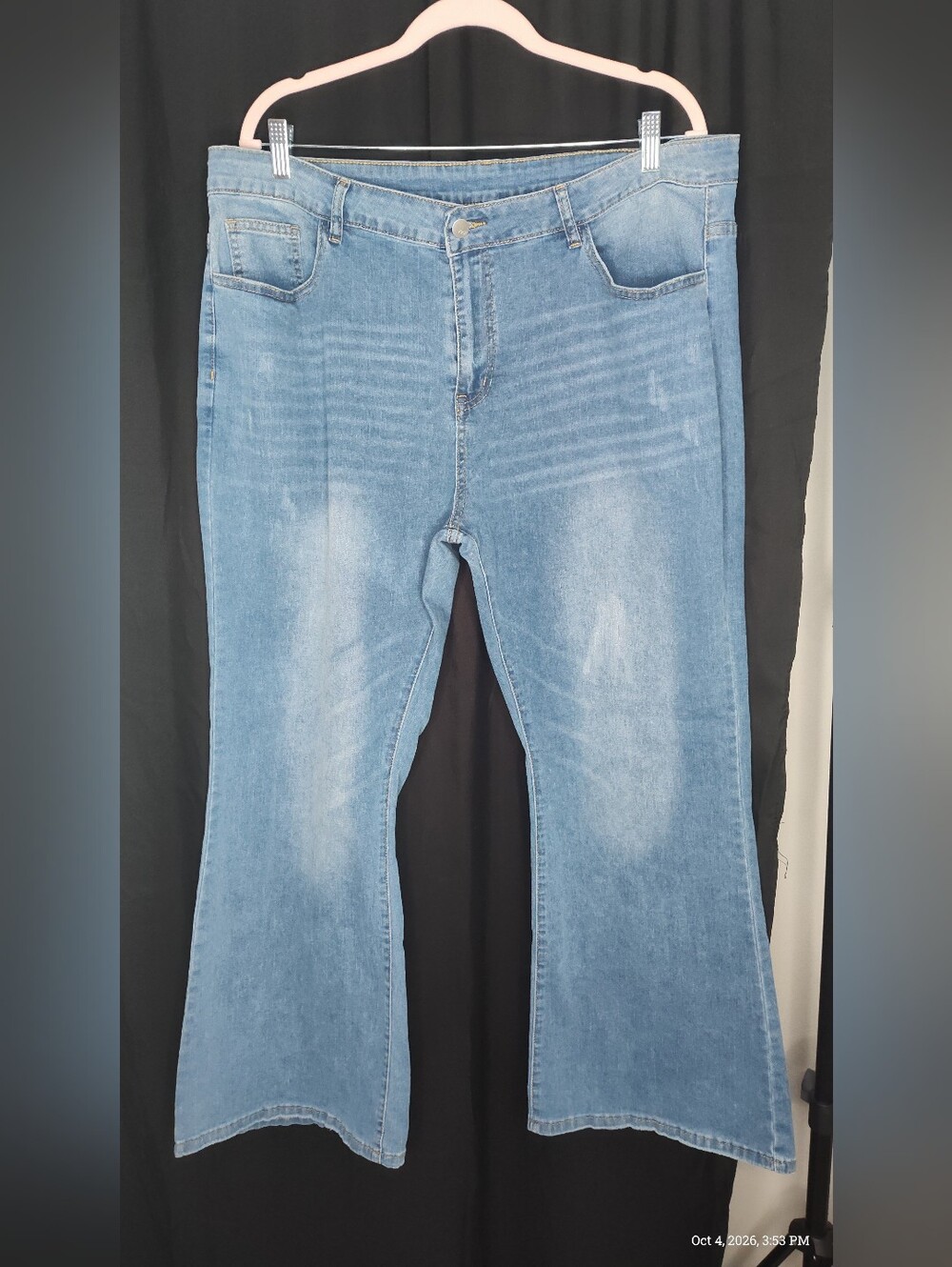 Composition Wide Leg Light Relaxed Worn Wash Distress 4XL  (20) Women's
